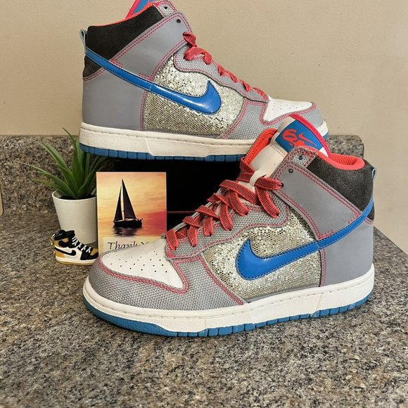 Nike Shoes - Nike Dunk High 6.0 Premium Grey Sequin Shoes Sneakers 454054-146 Women Size 7.5